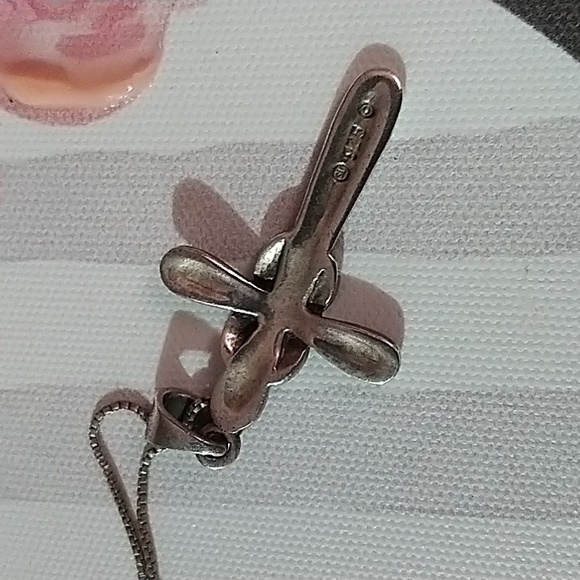 VTG 💖 REAL Italy Marcacite & 925 Silver Cross - Picture 7 of 10